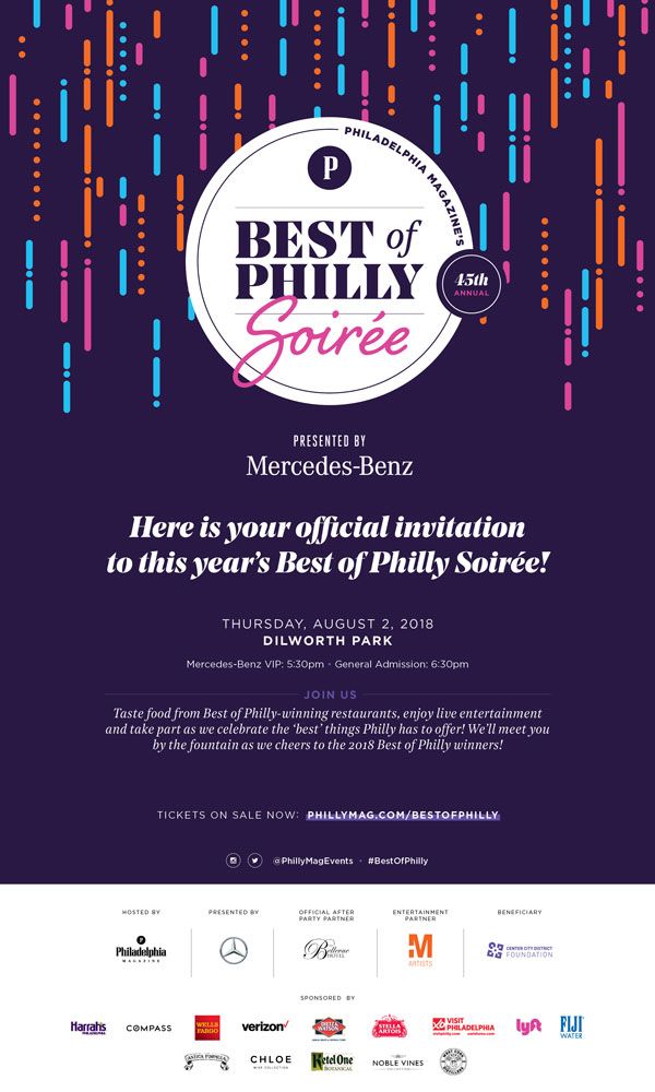 Details on Philadelphia Magazine's Best of Philly Soiree presented by Mercedes-Benz